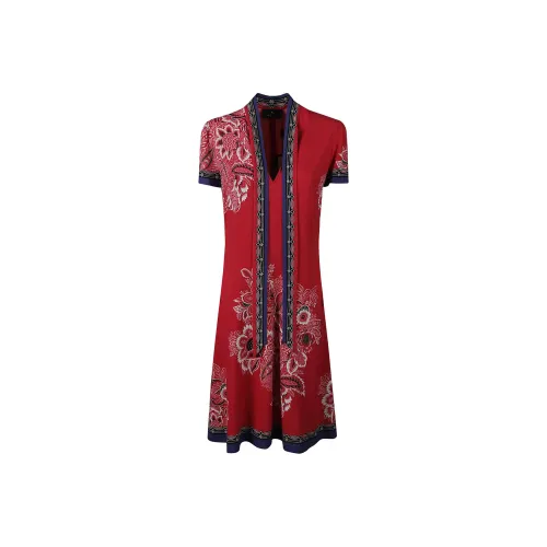 ETRO Red Женские Короткие Платья с Рукавами