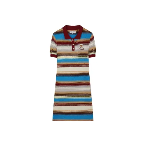 Teenie Weenie Женские Платья с Коротким Рукавом и Цветовым Блокированием