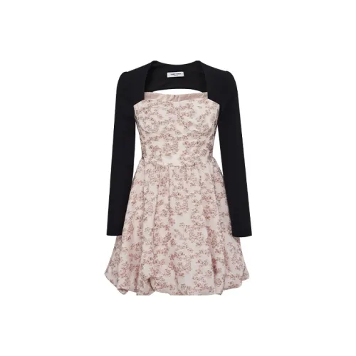 TAMMY TANGS Юбка-линия Платье Розовый Черный Многоцветный