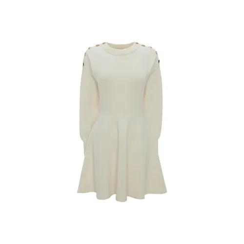 Alexander McQueen Сливочный Женские Длинные Платья с Рукавами