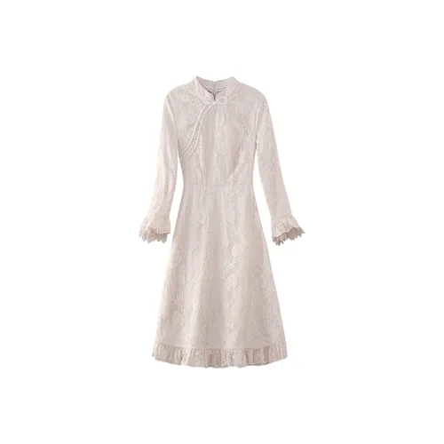 JINYE ORIENTAL Платье Женское Бежево-Желтое