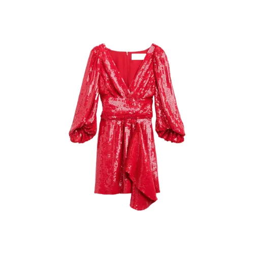 CELINE Длинное платье с длинными рукавами женское красное