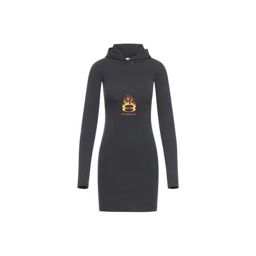 BALENCIAGA Черное Женское Длинное Платье с Рукавами