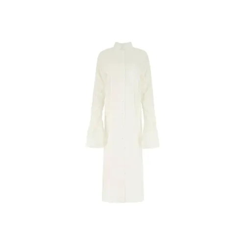 DRIES VAN NOTEN Белое Женское Длинное Платье с Рукавами