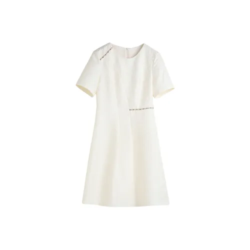 Hang Yi Court Короткий рукав Платье Женское Белое