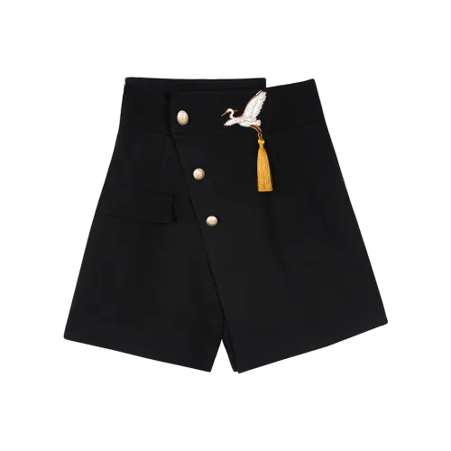 JK&JS Черные Женские Повседневные Шорты