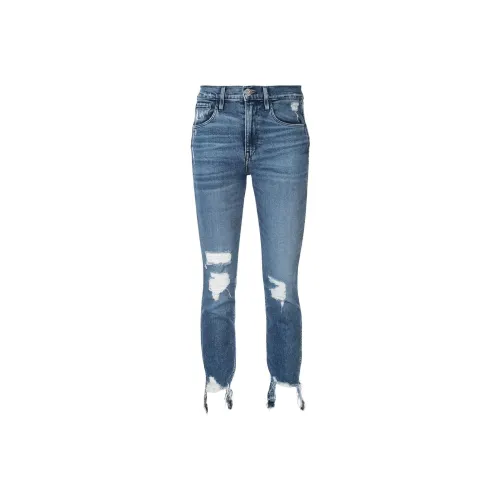 3X1 SS22 Разорванные Штаны Джинсы Женские Синие