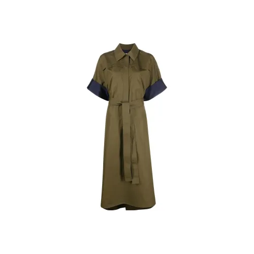 JIL SANDER Green Женские Короткие Платья с Рукавами