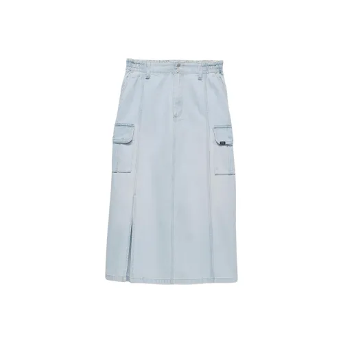 Vans Sidewalk Деним Длинный Юбка Женские Каменная стирка