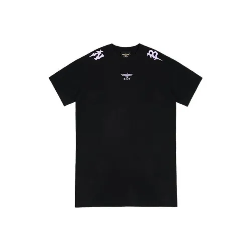 BOY LONDON Черное Женское Короткое Платье с Рукавами