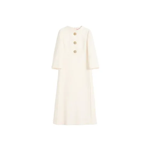 Valentino FW24 Короткое платье с короткими рукавами цвет слоновая кость женское