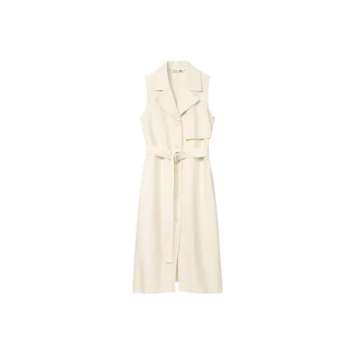 UNIQLO JW Anderson Co Branded SERIES Сливочный Женские Платья без рукавов