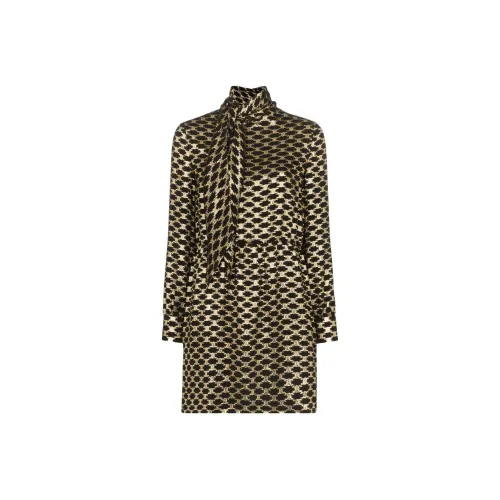 CELINE FW22 Длинное платье с длинными рукавами женское черное