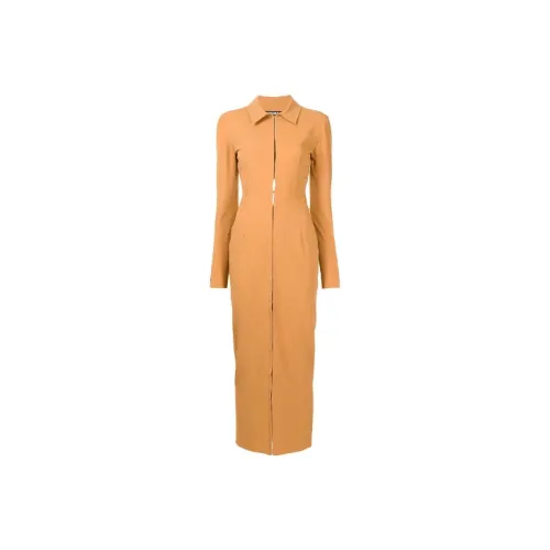 Jacquemus Верблюжий Женские Длинные Платья с Рукавами