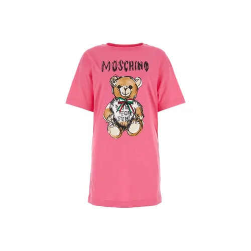 MOSCHINO Розовые Женские Платья с Коротким Рукавом