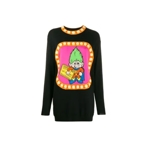 MOSCHINO Черное Женское Длинное Платье с Рукавами