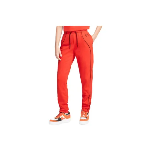 NIKE Оранжево-красные Женские Вязаные Тренировочные Брюки
