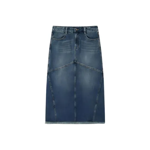EICHITOO Деним Длинный Юбка Женские Джинсовый синий