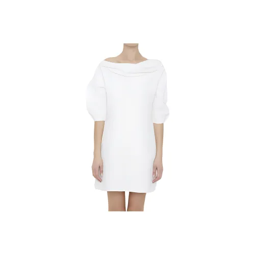 JIL SANDER Белое Женское Короткое Платье с Рукавами