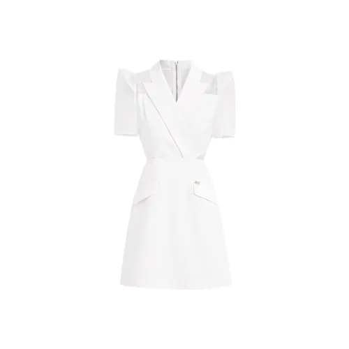 AUI Короткий рукав платье женский белый