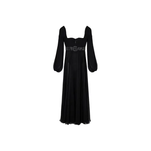 FANSIZHE VERSACE Длинное платье с длинными рукавами женское черное