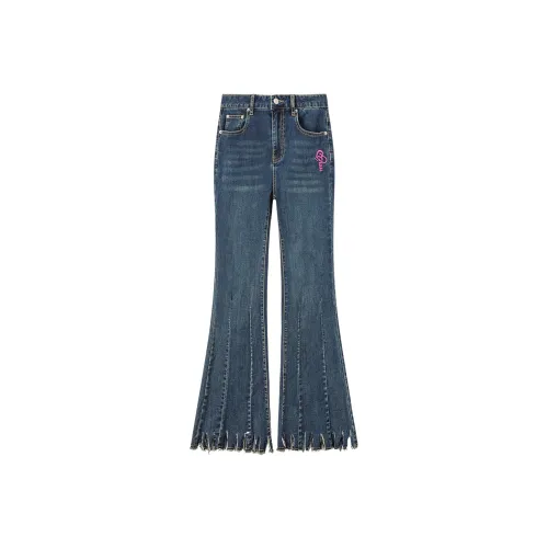 CHUU Джинсы Женские Темно-Джинсовый Синий