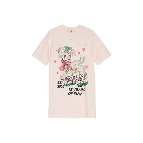 Ed Hardy Розовые Женские Платья с Коротким Рукавом