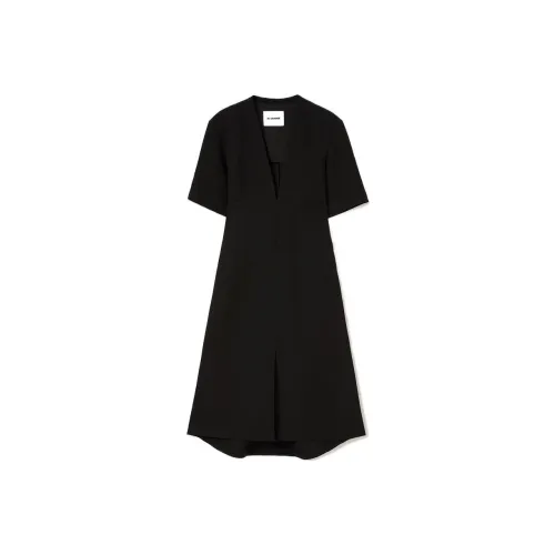 JIL SANDER Black Женские Короткие Платья с Рукавами