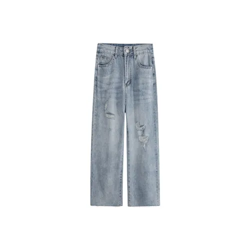 MOPB Прямой крой Брюки Джинсы Женские