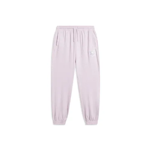 LINING Sports Life Collection Вязаные Тренировочные Штаны Женские Лотосовый Корень Пудра Фиолетовый