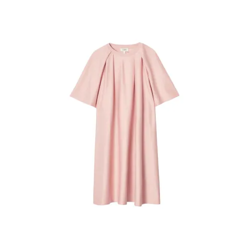 COS Короткий рукав платье женское розовое