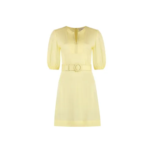 Yves Salomon Короткий рукав Платье Женское Желтое