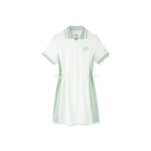 Anta ZONGXUNXILIE Элегантное белое Женское платье с коротким рукавом