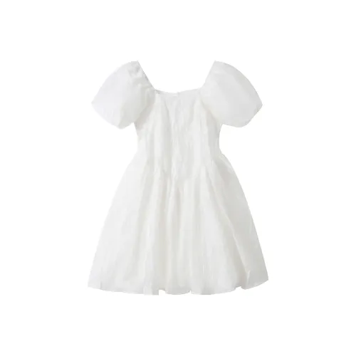 EIDOLON GRAIN Короткий рукав Платье Женское Белое