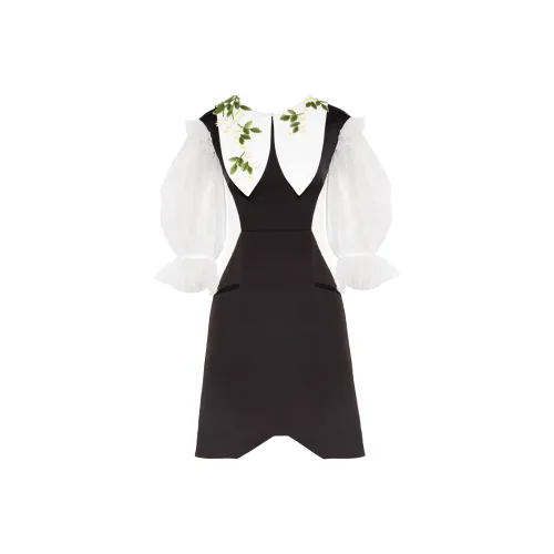 CHICCO MAO Black Женские Длинные Рукава Платья