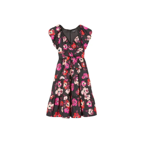 Kate Spade FW24 Короткое платье с короткими рукавами женское черное