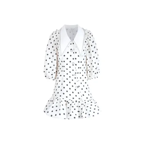 Anmani Длинное платье с длинными рукавами женское кремово-абрикосового цвета