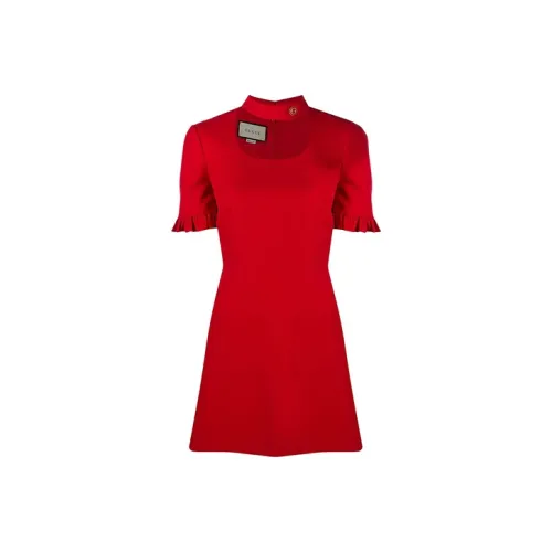GUCCI Короткий рукав платье женское красное