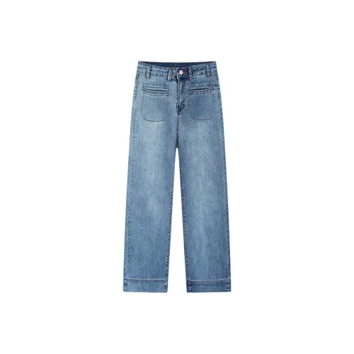 PASSCODIO Джинсы Женские Синие Длина на щиколотку