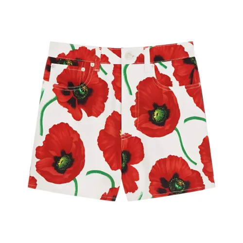 KENZO Nigo Drop4 POPPY Flower Белые Женские Повседневные шорты