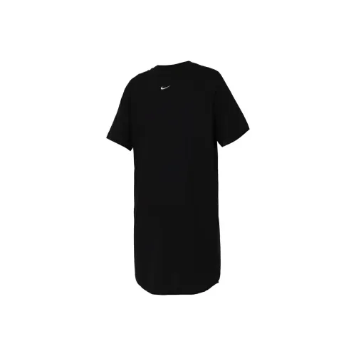 NIKE Черные Женские Платья с Коротким Рукавом