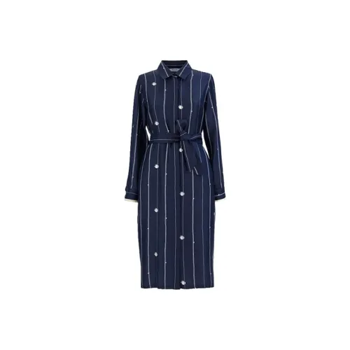 WEEKEND MaxMara Темно-синий Женские Длинные Платья с Рукавами