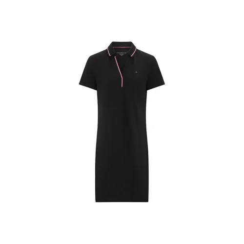 Tommy Hilfiger Black 001 Женские Короткие Платья с Рукавами