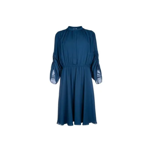 Ferragamo Blue Женские Длинные Рукава Платья