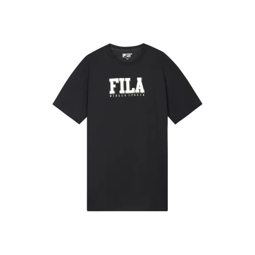 FILA Valentine's Day Collection Глубокий черный Женские Короткие Платья с Рукавами