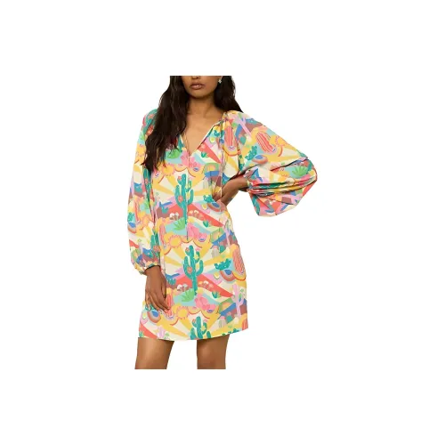 MANOUSH Длинное платье с длинными рукавами женское многоцветное