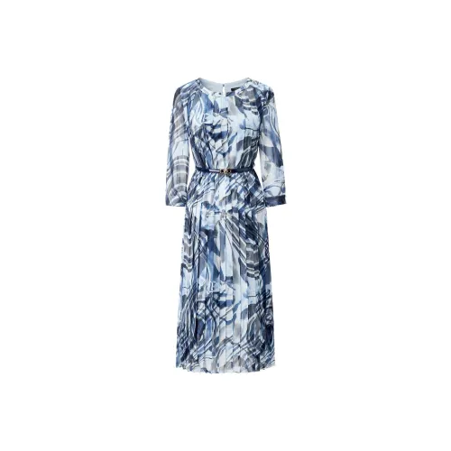 Yan Domain Длинный рукав Платье Женское С цветочным узором