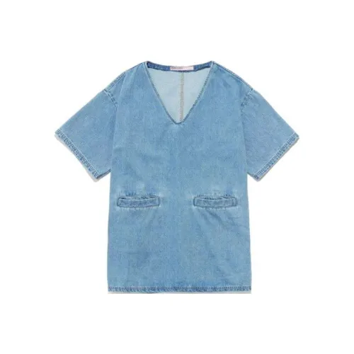 Bimba Y Lola Blue Женские Короткие Платья с Рукавами