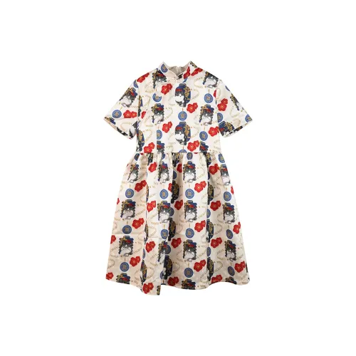 LALABOBO Бежевые Женские Короткие Платья с Рукавами