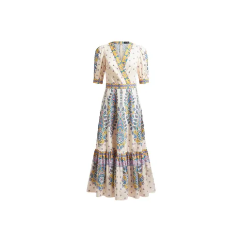 ETRO Белое Женское Короткое Платье с Рукавами